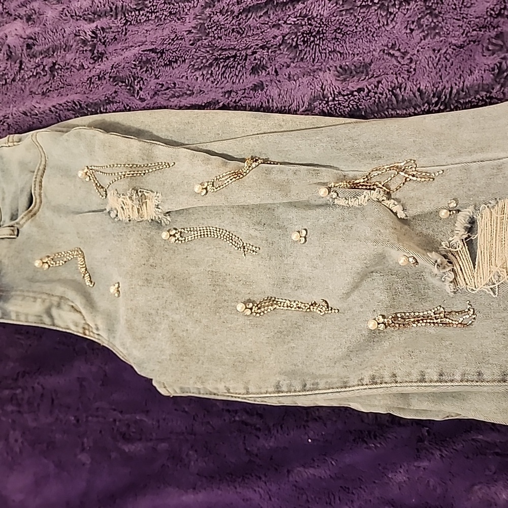 Bluebell Collection Light Blue Embellished Jeans - Picture 3 of 5